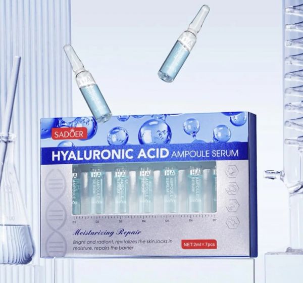 Moisturizing serum with hyaluronic acid in ampoules SADOER (30878)